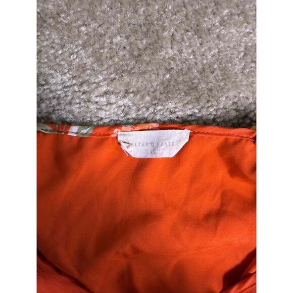 Altar'd State Women's Red Floral Satin Maxi Dress XS V-Neck High Low *read E108 - Picture 10 of 14